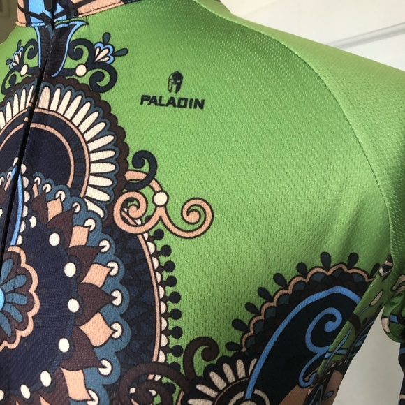 Paladin Women's Medium Green Mandala Full Zip Cycling Jersey - Picture 6 of 6